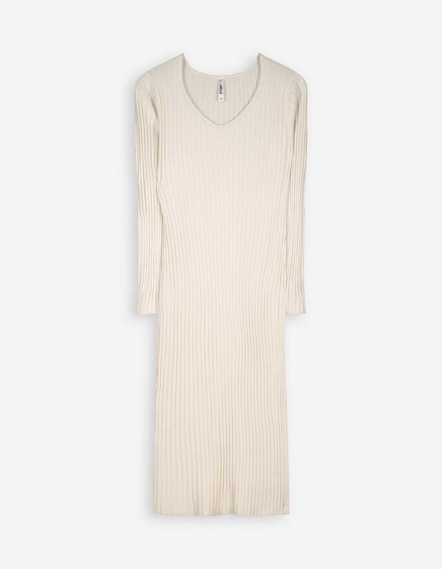 Rochie tricotată - LENZING™ ECOVERO™ - Bej
