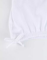 Majica odrezanog kroja - Svjetlucavi print - bijela