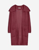 Lang vest - Grof breisel - donkerrood