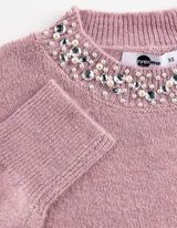 Pullover - Applikation - Rosa