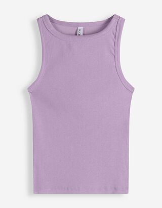 Cropped Top - Gerippt - lila