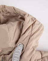 Dlhá vesta - Kapucňa s tunelovým sťahovaním - bezova