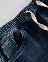 Kelnės su ki&scaron;enėmis - Įvertas rai&scaron;telis apačioje - tamsiai melynas