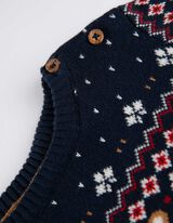 Pullover - Knopfverschluss - dunkelblau