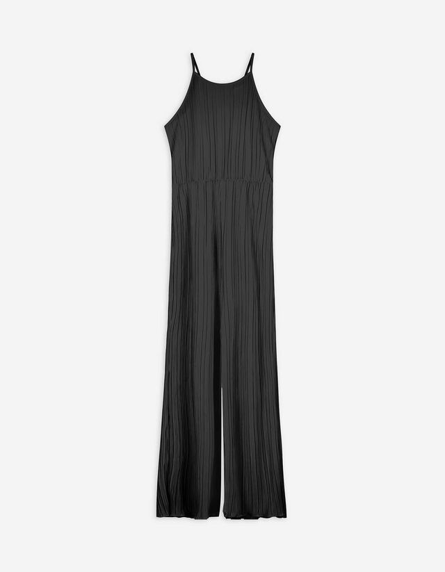 Jumpsuit - Plisseefalten - dunkelgrau