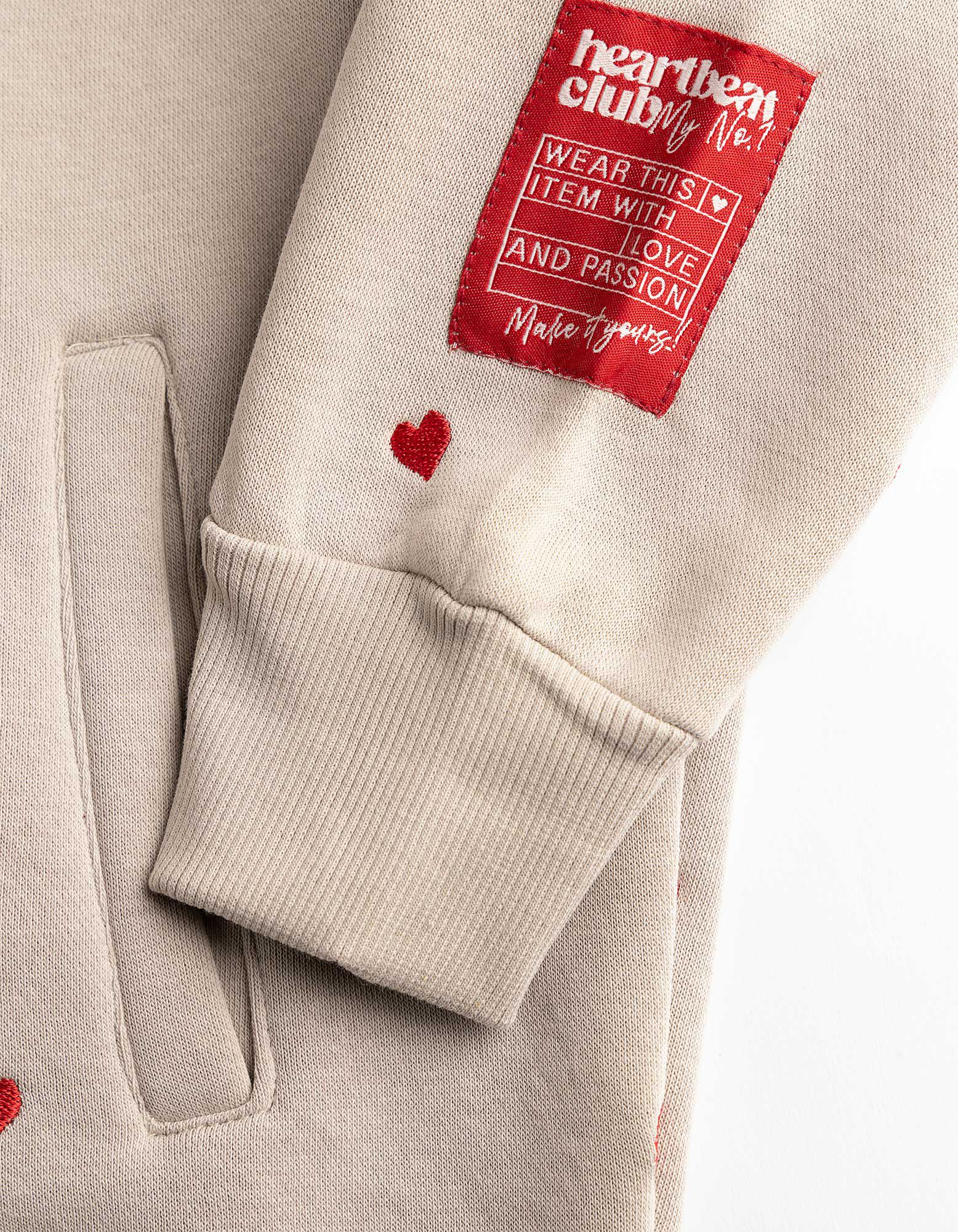 Sweat &agrave; capuche - Application - beige