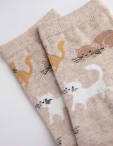 Kojinės - Ištisinis raštas - smelio spalvos