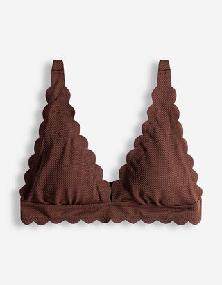 Bikinitop - Strukturiertes Material - braun