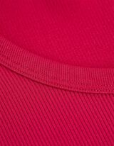 Cropped shirt - Geribde structuur - pink