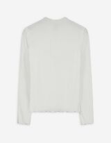 Langarmshirt - Rippenstruktur - weiß