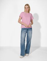 T-Shirt - Rundhals-Ausschnitt - rosa