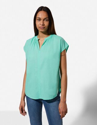 Haut en dentelle - Unicolore - Vert