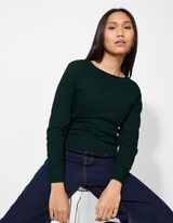 Strickpullover - Rundhals-Ausschnitt - gr&uuml;n