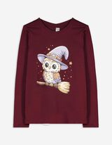 Langarmshirt - Frontprint - dunkellila