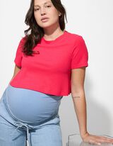 Těhotenská košile - Krátké rukávy - pink