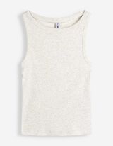 Cropped Top - Gerippt - hellgrau