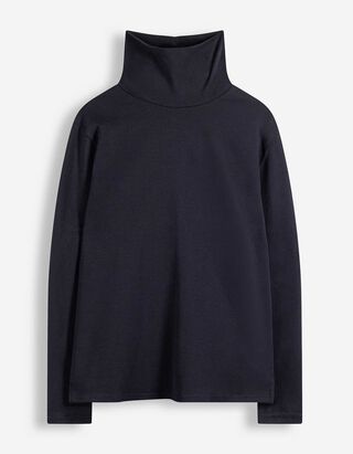 Langarmshirt - Rollkragen - Dunkelblau