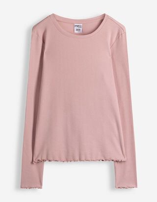 Langarmshirt - einfarbig - Pink