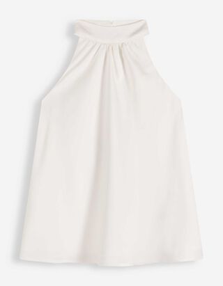 Bluse - Neckholder-Ausschnitt - wei&szlig;