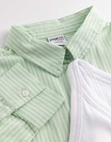 Souprava topu a halenky - Twill - sv. zelena