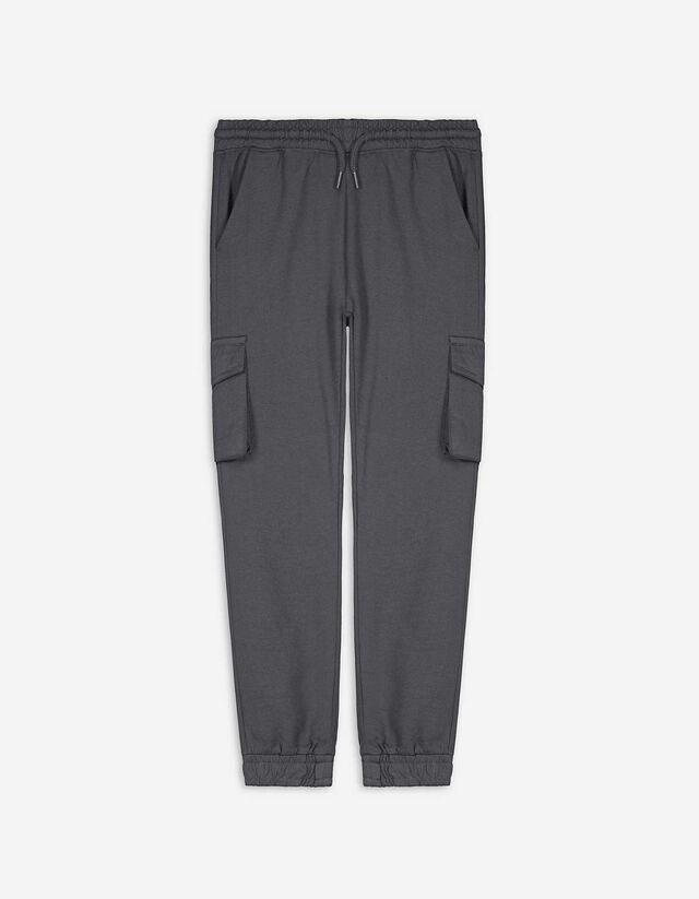 Pantaloni jogging - Buzunare patch - Gri inchis