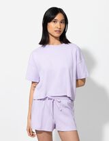 pidžama set od majice i &scaron;ortsa - jednobojna - ljubicasta