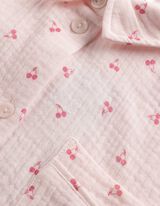 Pyjama set van shirt en broek - Mousseline - roze