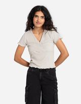 T-shirt - Effetto incrociato - beige