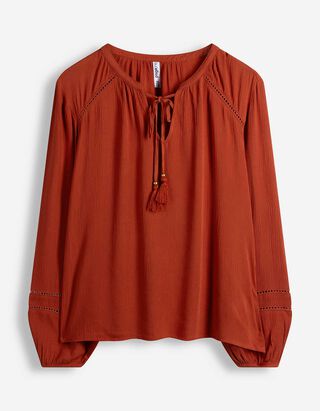 Bluse - einfarbig - Rost