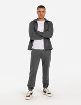 spodnie joggingowe - naszywka z logo - ciemny szary