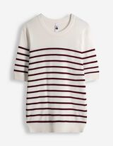 Pullover - Streifen - dunkelrot