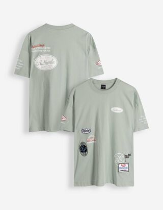 T-Shirt - Allover-Print - hellgr&uuml;n