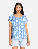 Maglia blusata - LENZING&trade; ECOVERO&trade; - celeste