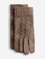 Handschuhe - Zopfstrick - Braun