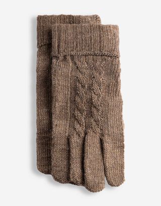 Handschuhe - Zopfstrick - Braun