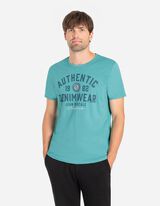 T-shirt - Frontprint - turkusowy