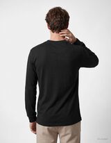 Tričko s dlh&yacute;mi ruk&aacute;vmi - Oversized Fit - Čierna