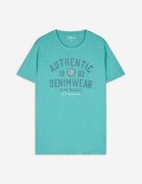 T-shirt - Vooropdruk - turkoois