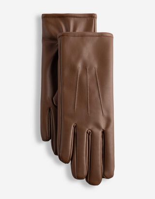 Gants - Similicuir - brun fonc&eacute;