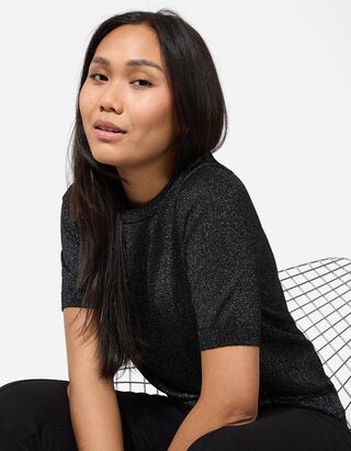 Kötött ing - Lurex - fekete