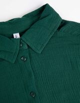 Overhemdblouse - Mousseline - donkergroen