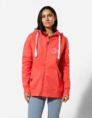 Sweatjacke - Stickerei - Orange