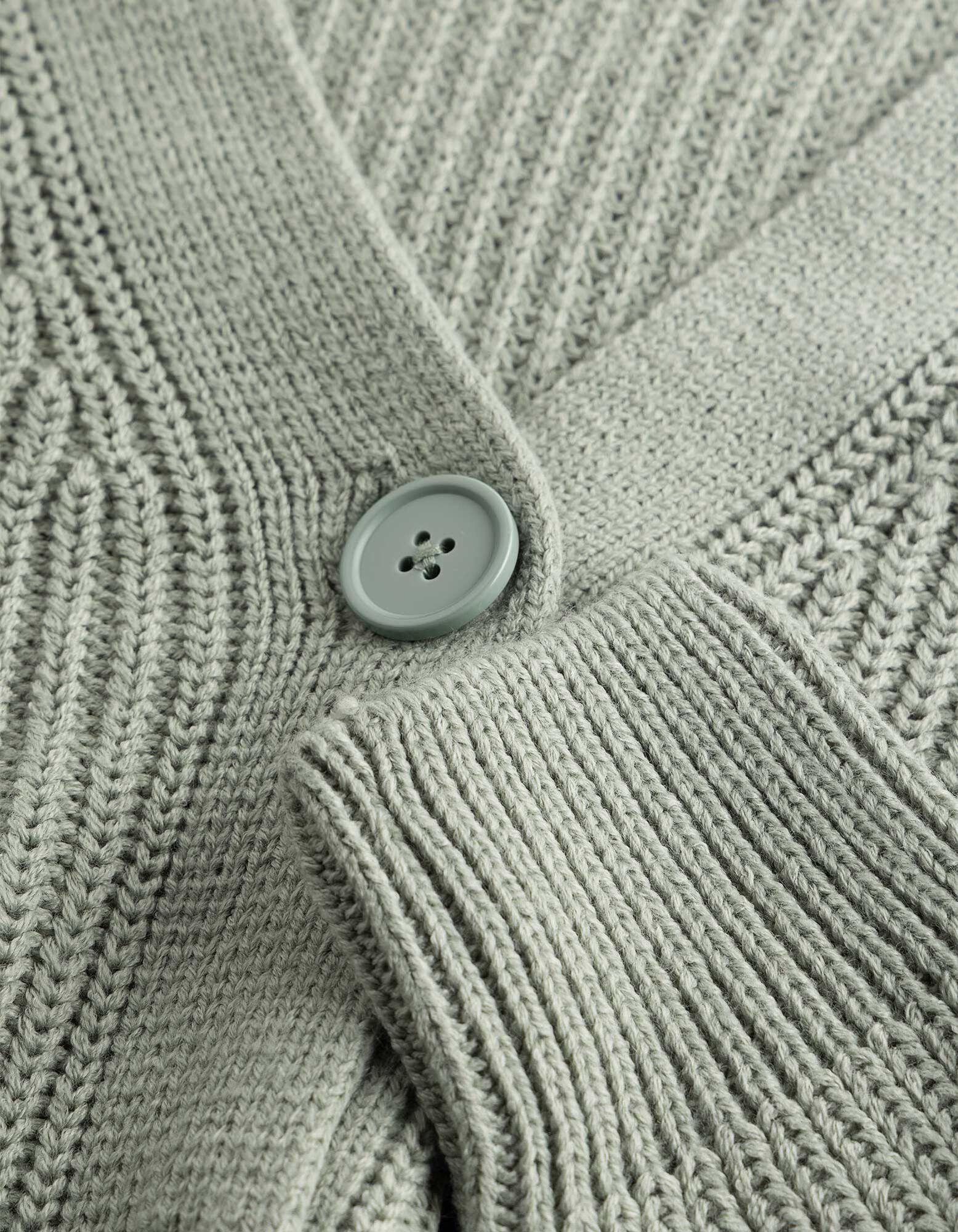 Strickjacke - Knopfleiste - Khaki