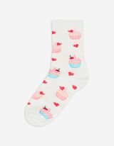 Socken - Allover-Muster - weiß