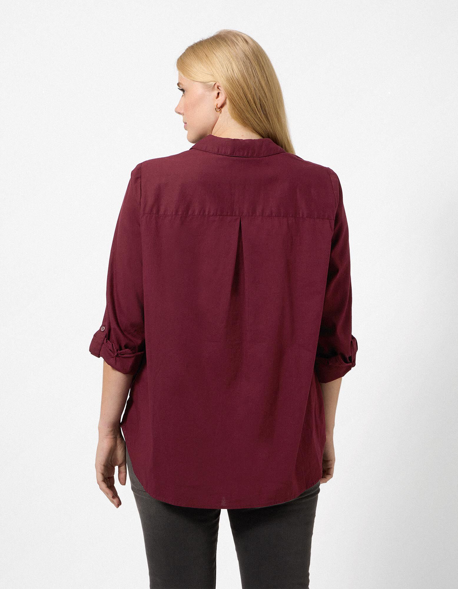 Hemdbluse - Brusttasche - Lila