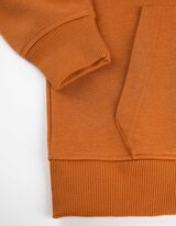 Pulover s kapuco - Potisk s sporočilom - rjava