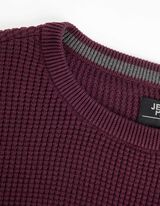 Pulóver - Gofri szerkezet - mélyvörös