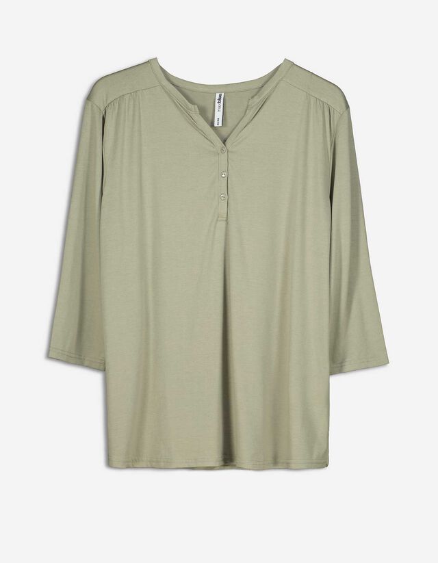 Bluză de corp cu mânecă lungă - Serafino cut-out - Verde inchis