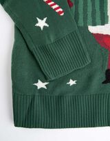 Pleteni pulover - Božić - zeleno