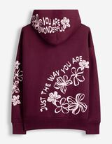Hoodie - Print - Dunkelrot